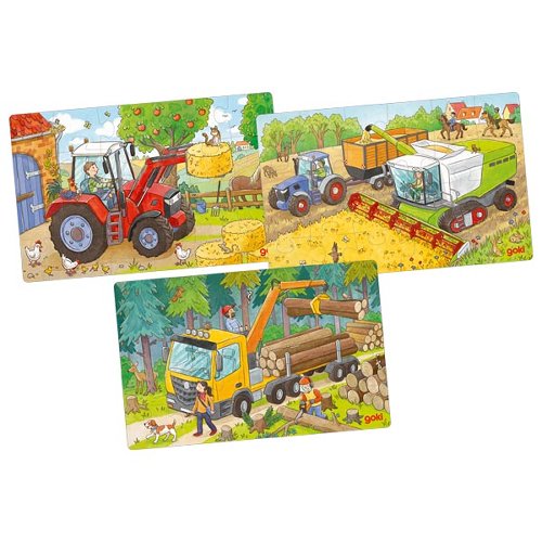Puzzels met voertuigen (3 puzzels in 1 doos)